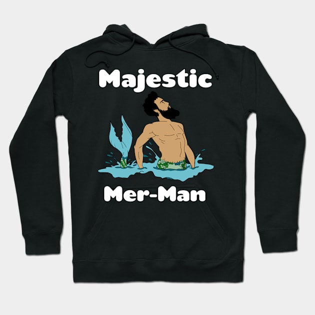 Merbeard, mermaid, Merdad, Mermaid dad, Mermaid mom, Mermaid gift, mermaid man, Merman, Mer man, ocean, Hoodie by Lin Watchorn 